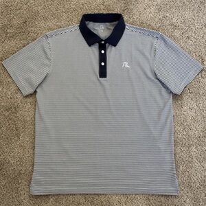 Rhoback Navy & White Thin-Stripe Polo
